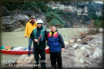 Kelly Covington, Marc McCord and Scott Dillon below Hot Springs Rapid