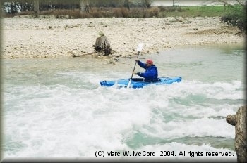 Steve McCarrick kayaking the Medina River