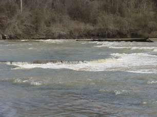 Lignite shoals below the US Highway 59 bridge