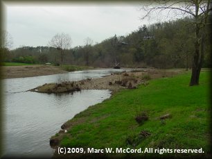 Looking downriver at the US 70 bridge in Glenwood