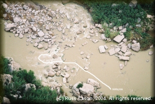 Middle third of Upper Madison Falls from Burro Bluff