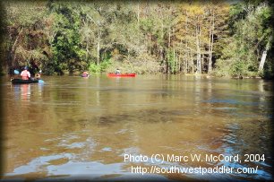 DDRC group on a very flooded Village Creek, November 27, 2004