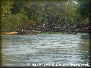 Logjam about one mile below US 59 access